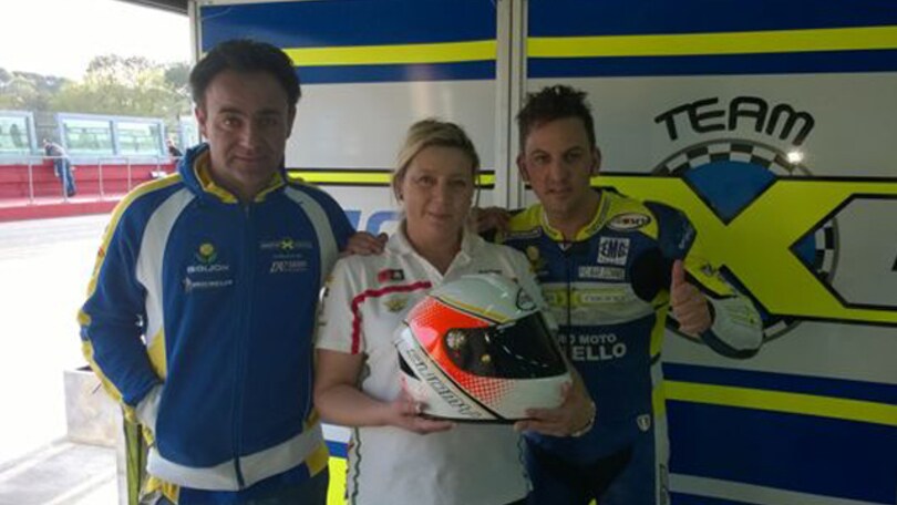 Vizziello con il casco di Romboni