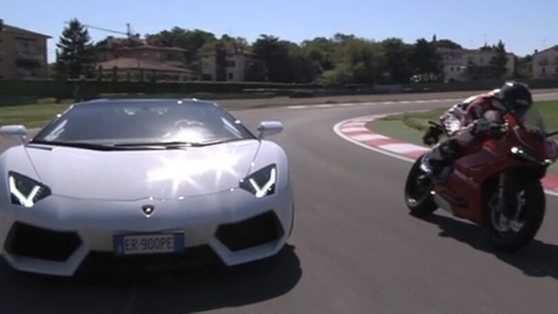 Ducati 1199 Panigale R vs Lamborghini Aventador Roadster