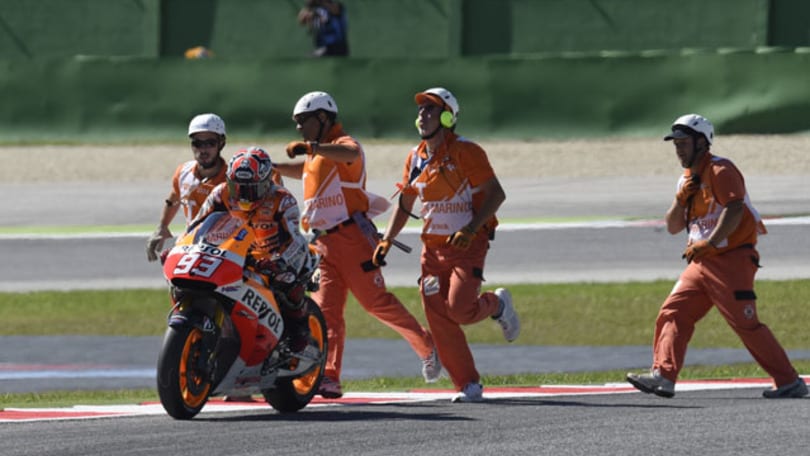 Misano: fotostory della caduta di Marquez