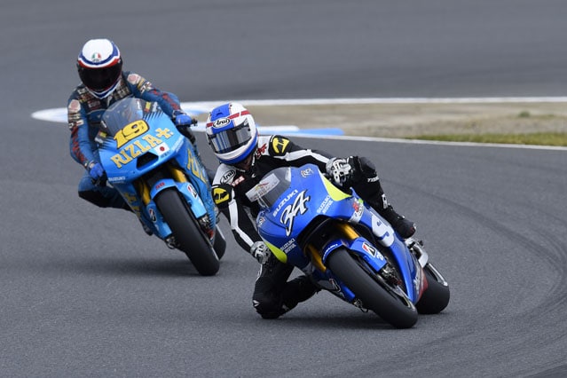 Schwantz e Uncini a Motegi con le vecchie Suzuki MotoGP