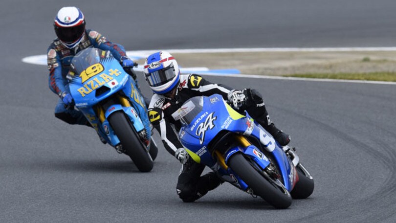 Schwantz e Uncini a Motegi con le vecchie Suzuki MotoGP