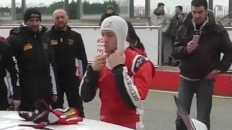 Dovizioso sulla Lamborghini (esclusiva 1)