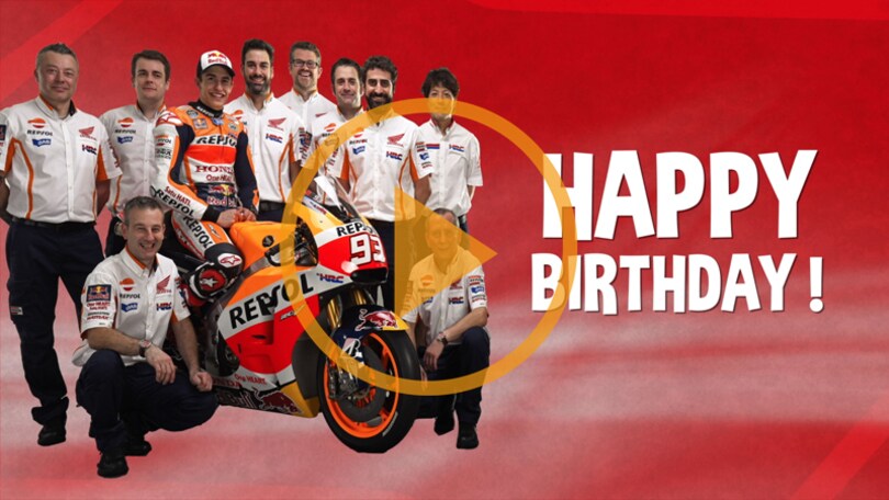 Tutti fanno gli auguri di compleanno a Marquez!