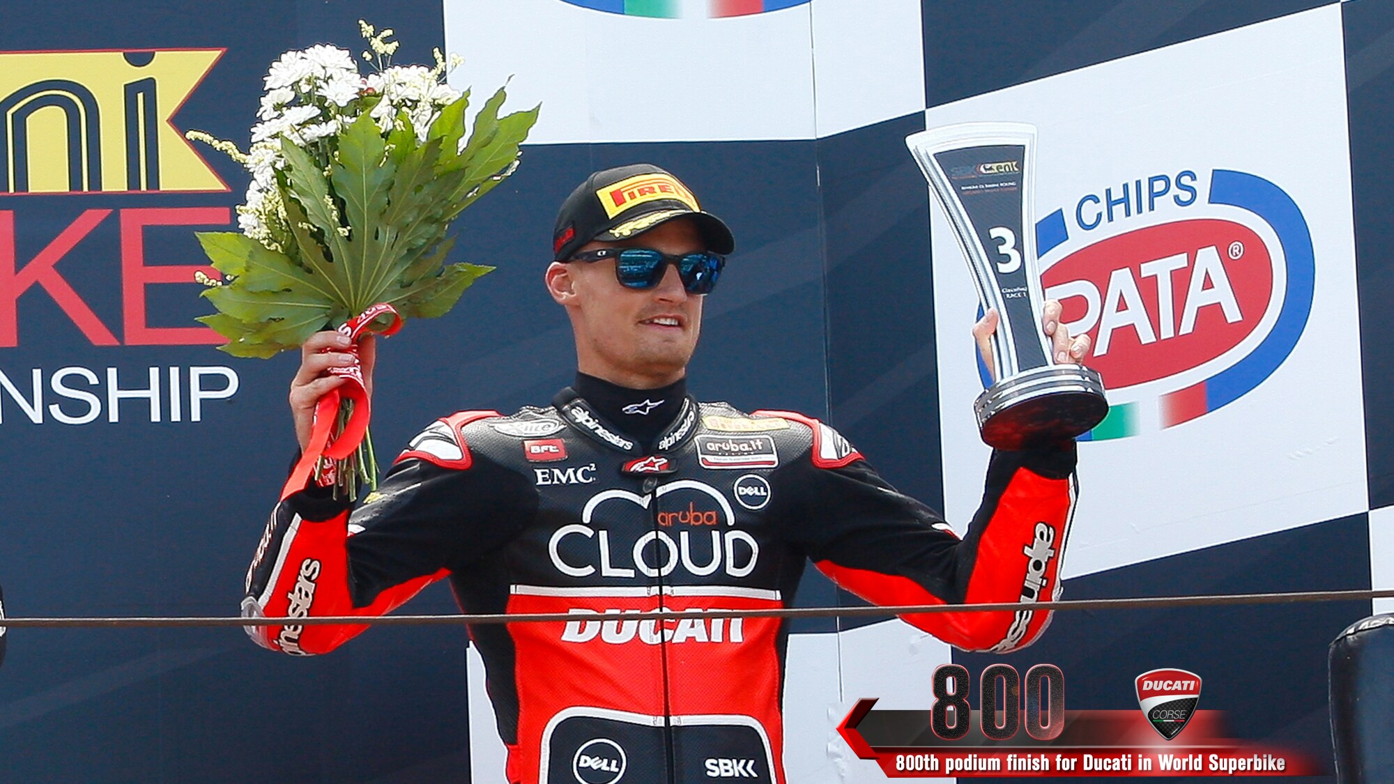 SBK, a Misano Davies centra l'800° podio Ducati