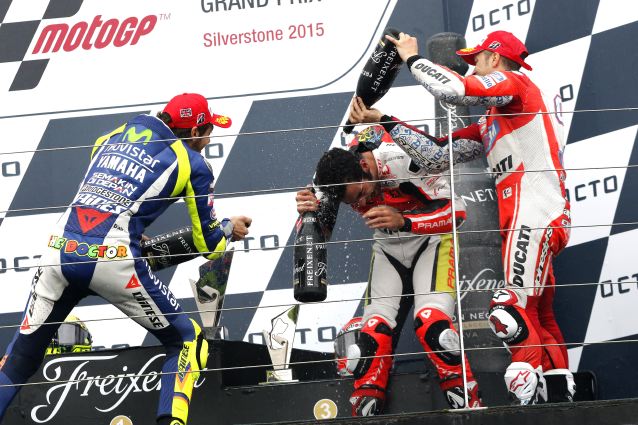 MotoGP Silverstone: Rossi, Petrucci, Dovizioso. L'Italia che vince