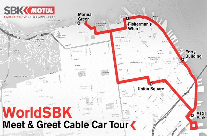 Il mondiale SBK in visita a San Francisco