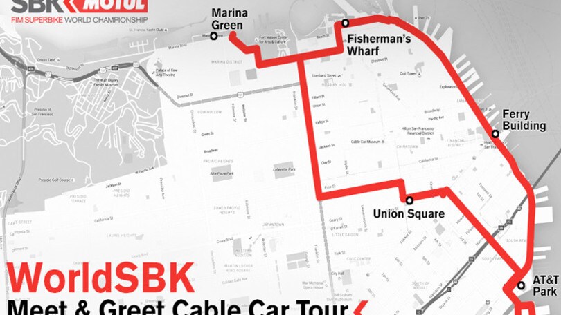 Il mondiale SBK in visita a San Francisco