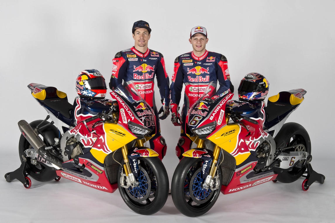 SBK, Hayden e Bradl svelano la Honda Red Bull 2017
