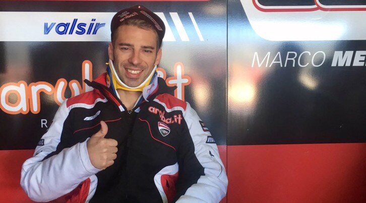 SBK, test Aragon: brutta caduta di Melandri
