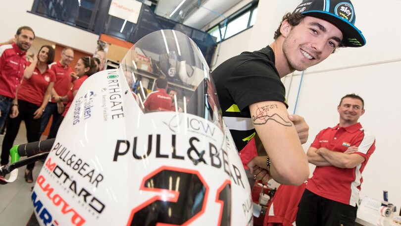 Moto2, donata a "Pecco" Bagnaia la sua Mahindra