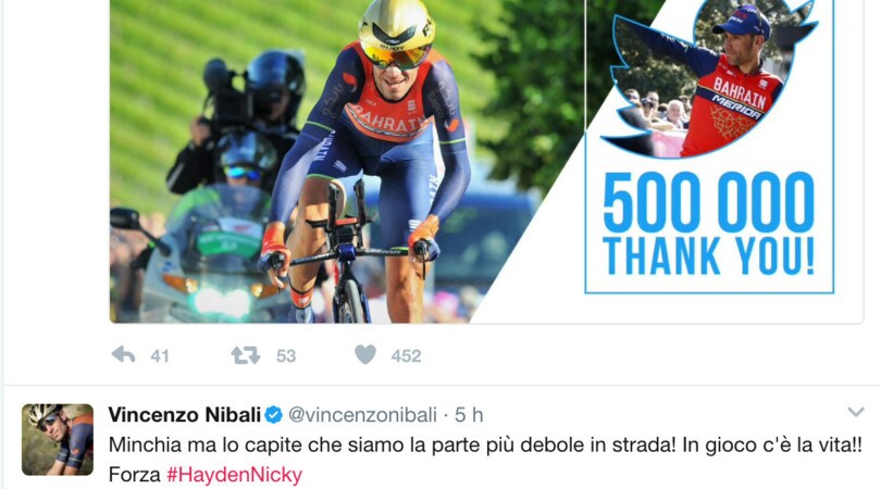 Da Nibali a Biaggi, tutti digitano #GoNicky