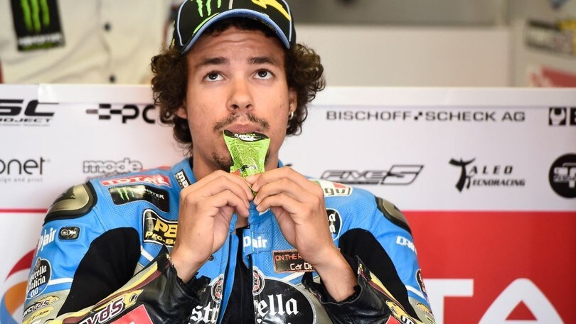 Moto2 Catalogna, Morbidelli scivola ma è il più veloce in FP2