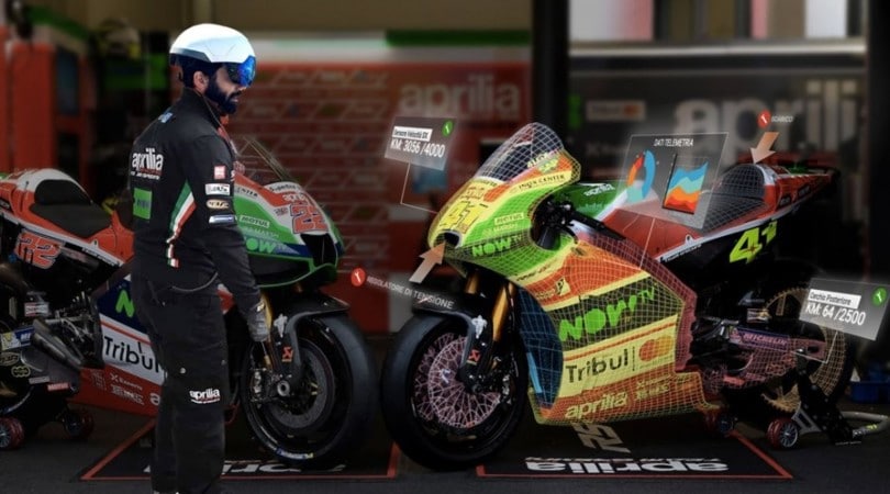 Aprilia all'avanguardia in MotoGP con la realtà aumentata