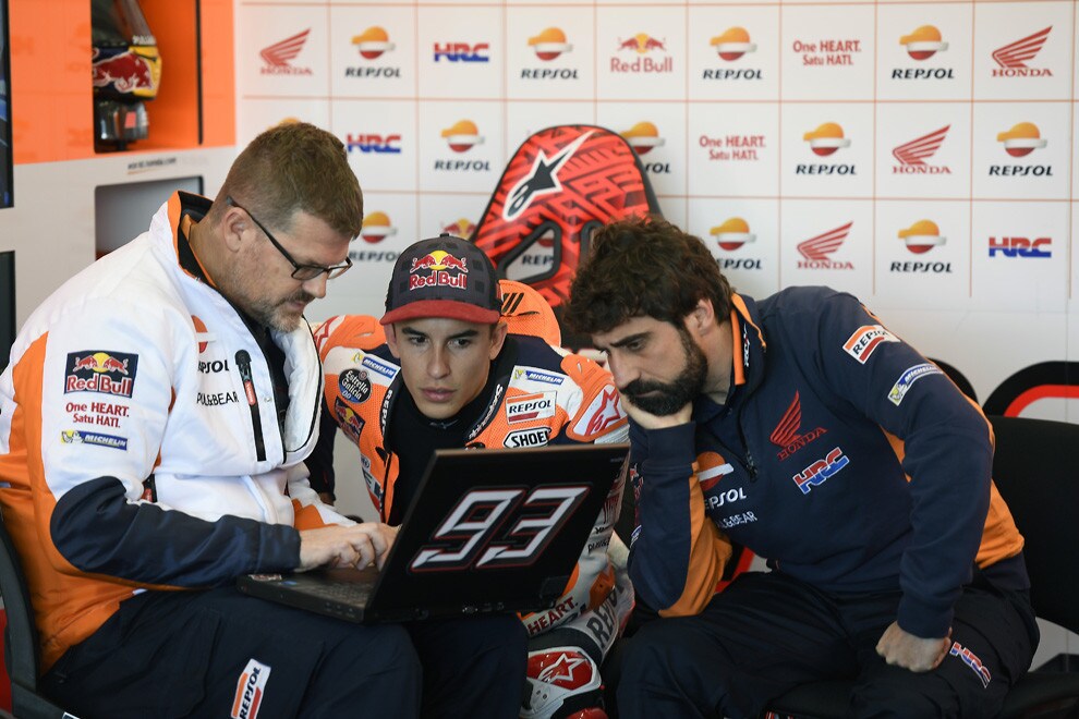 Test Valencia: Marquez il più veloce della mattina, Rossi ko