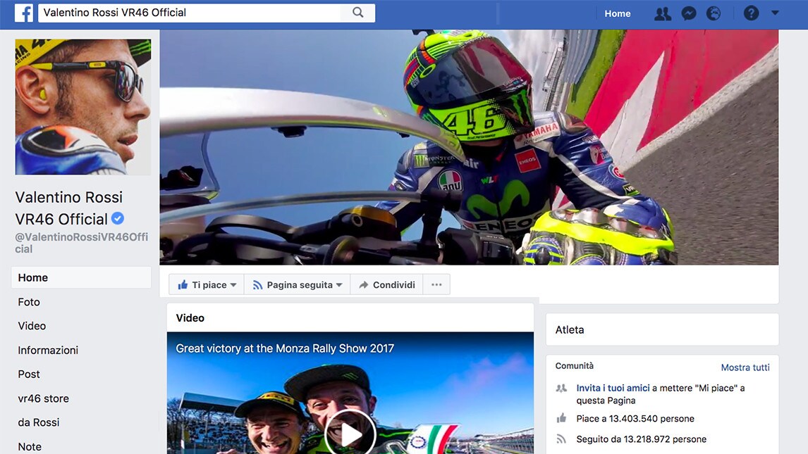 Valentino Rossi re dei social