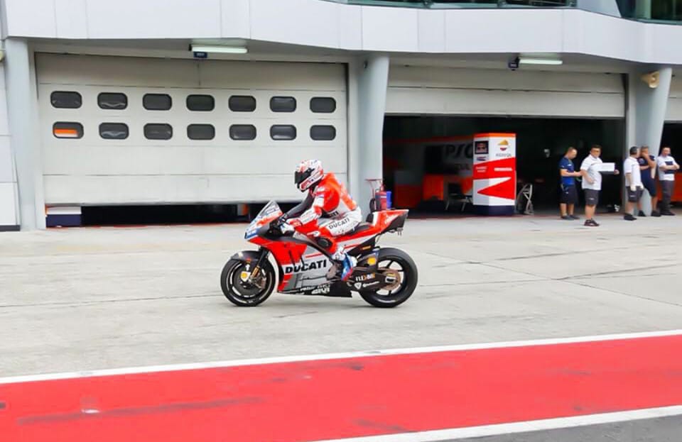 Test Sepang: la Ducati GP18 resta ai box causa pioggia