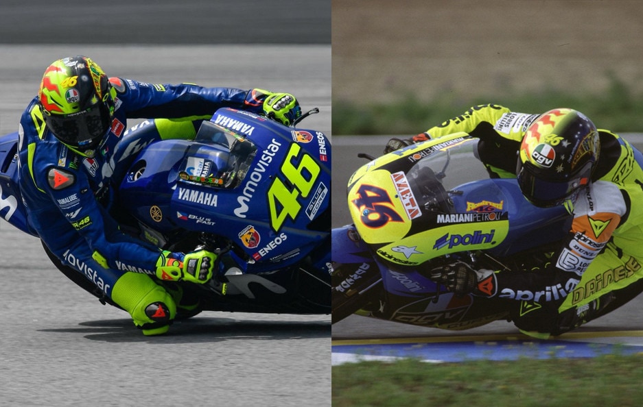 Rossi a Sepang con il casco replica dell’esordio in 125