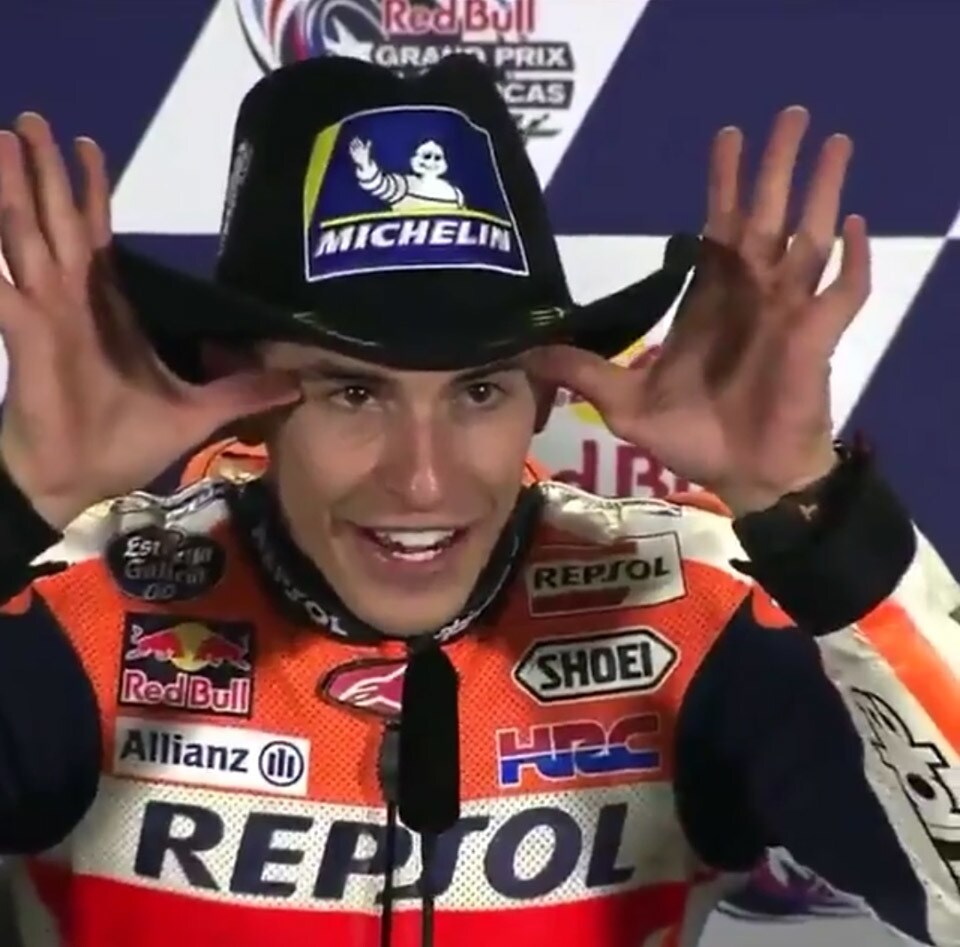 Il gesto di Marquez dopo la vittoria ad Austin