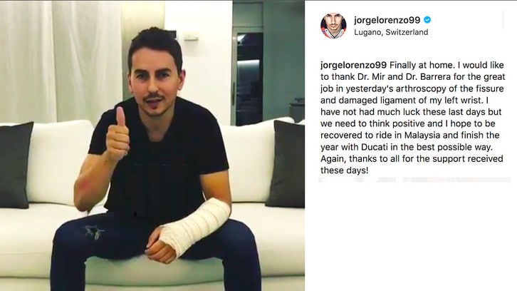 Lorenzo, intervento ok: “Dobbiamo pensare positivo”