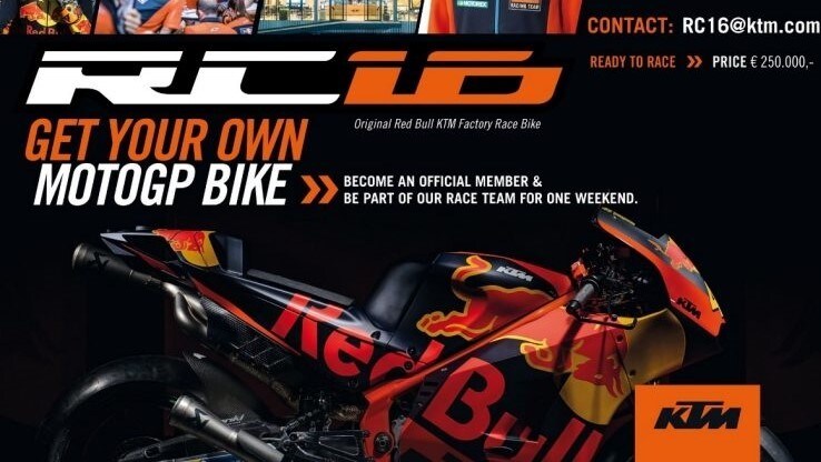 Ktm in saldo: 250.000 euro per le RC16!