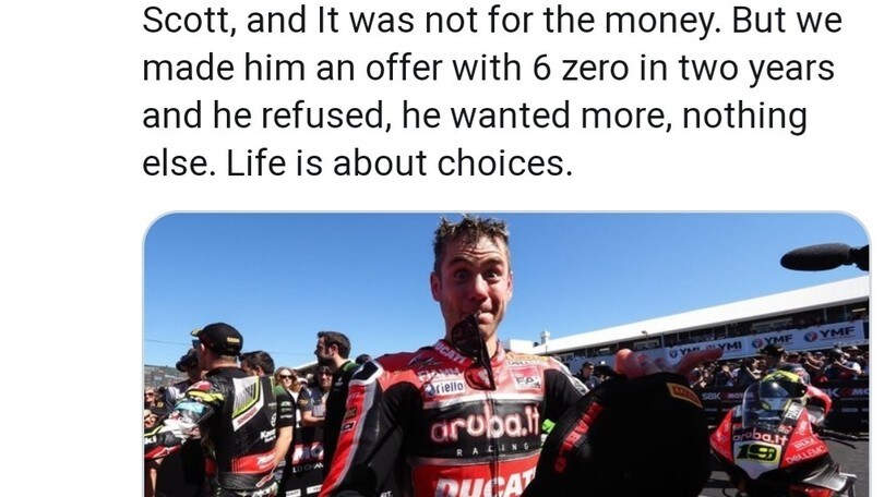 Domenicali sui social:”Bautista è andato via per denaro”