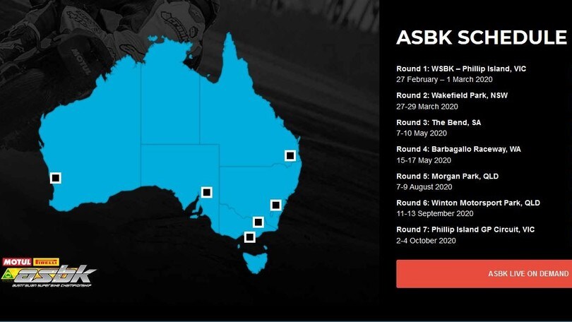 ASBK: ecco il calendario 2020 della superbike australiana