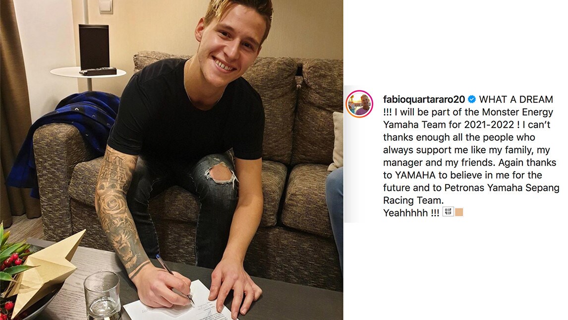 Ufficiale: Quartararo al posto di Rossi dal 2021