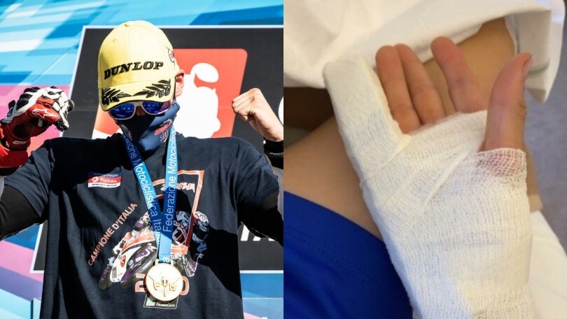 Zannoni (quasi) come Bayliss: dito maciullato ma... titolo Moto3 vinto!