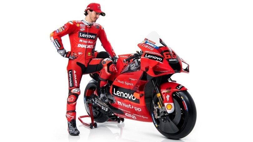 MotoGP, presentazione Ducati: Francesco Bagnaia e la sua Desmosedici GP21