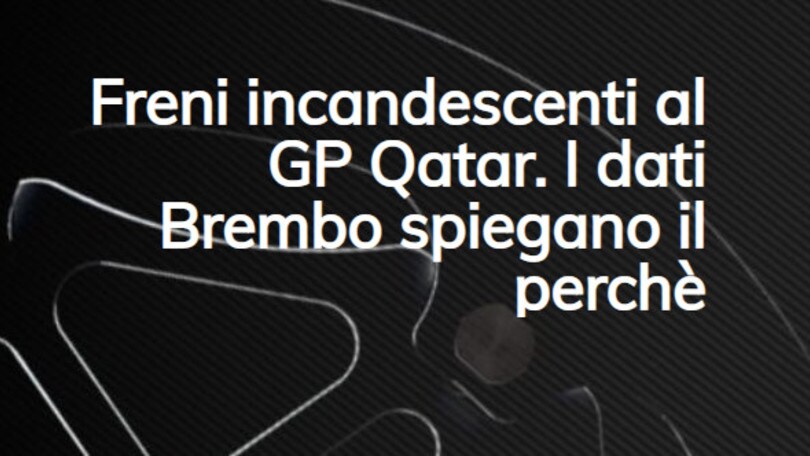 MotoGP, a Losail si frena 34 secondi al giro con picco di 11 bar
