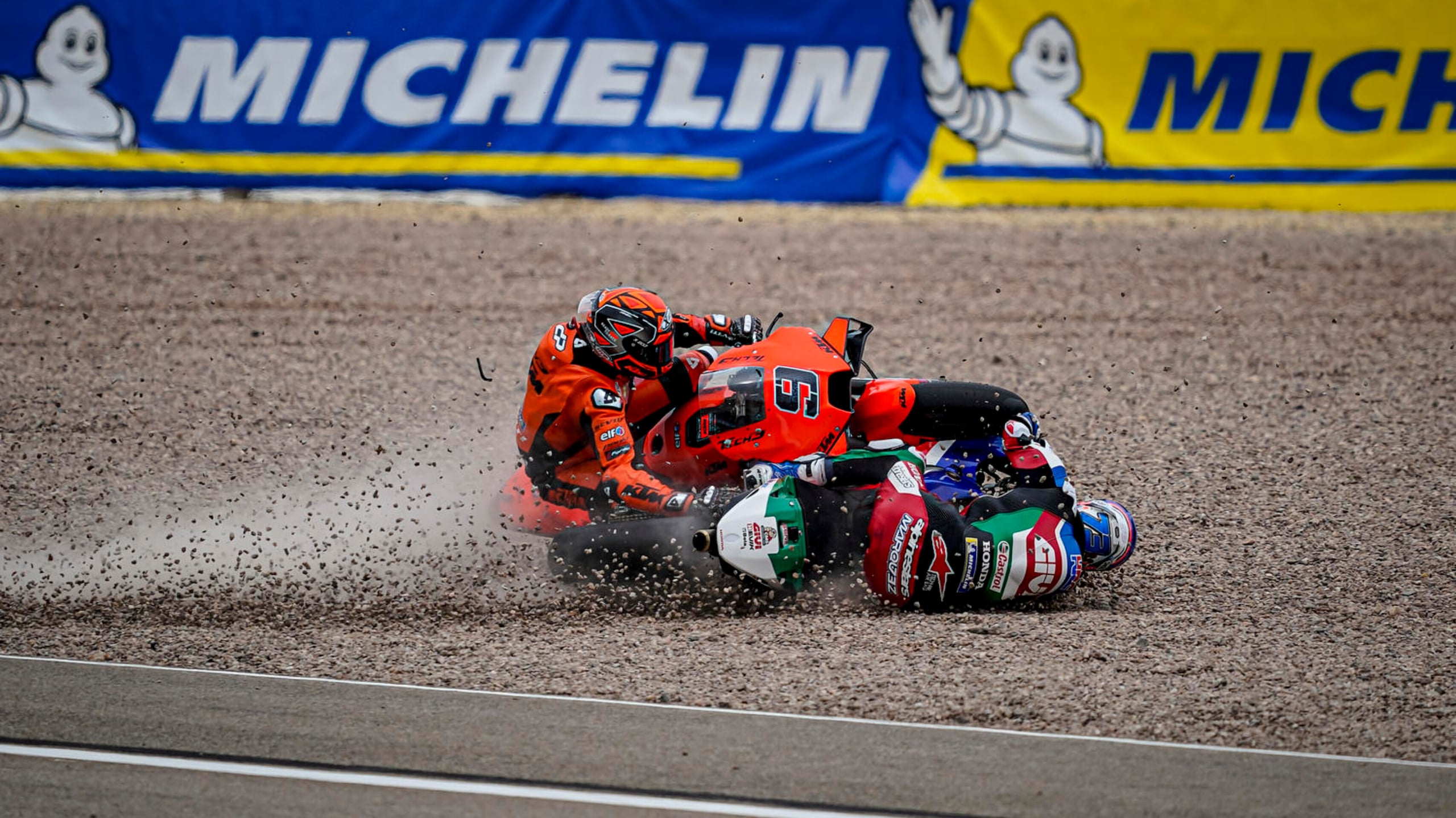 German GP: Alex Marquez and Danilo Petrucci crash