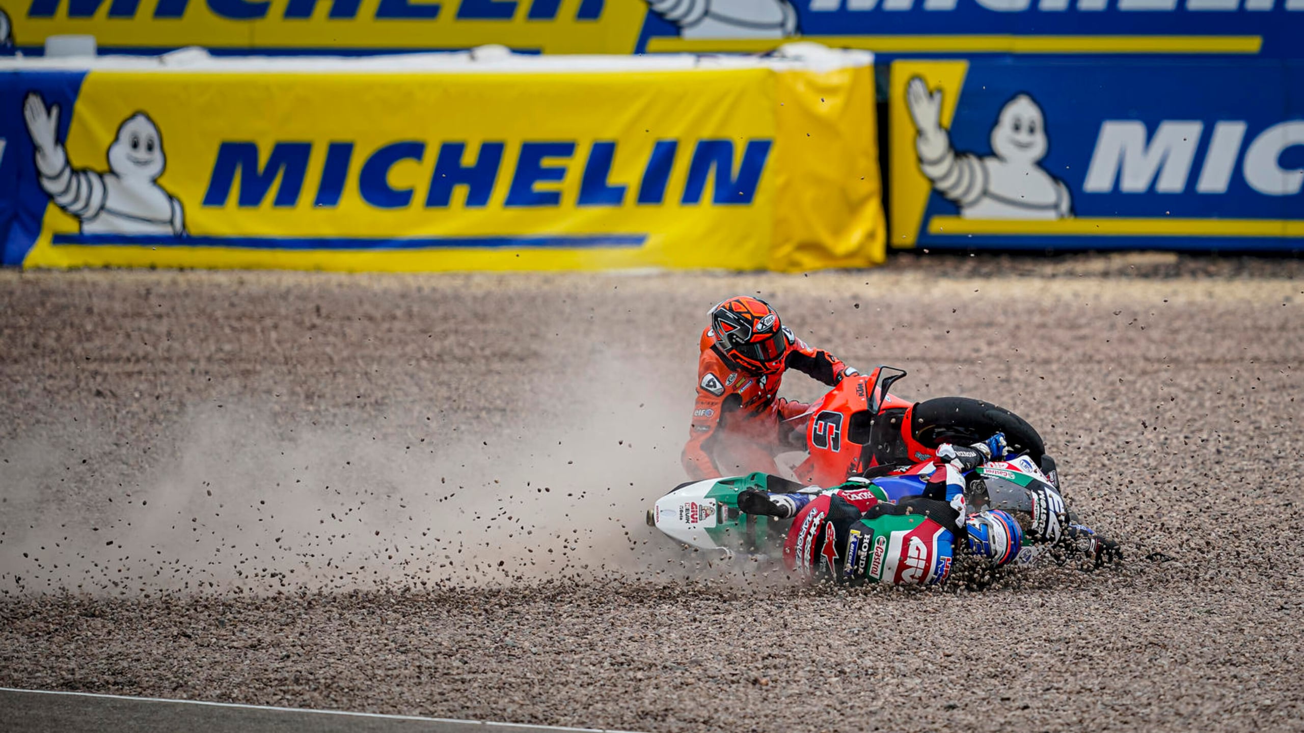 German GP: Alex Marquez and Danilo Petrucci crash