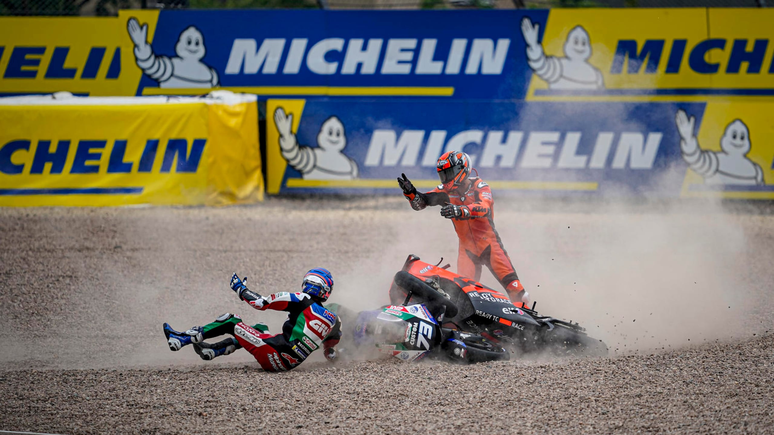 German GP: Alex Marquez and Danilo Petrucci crash