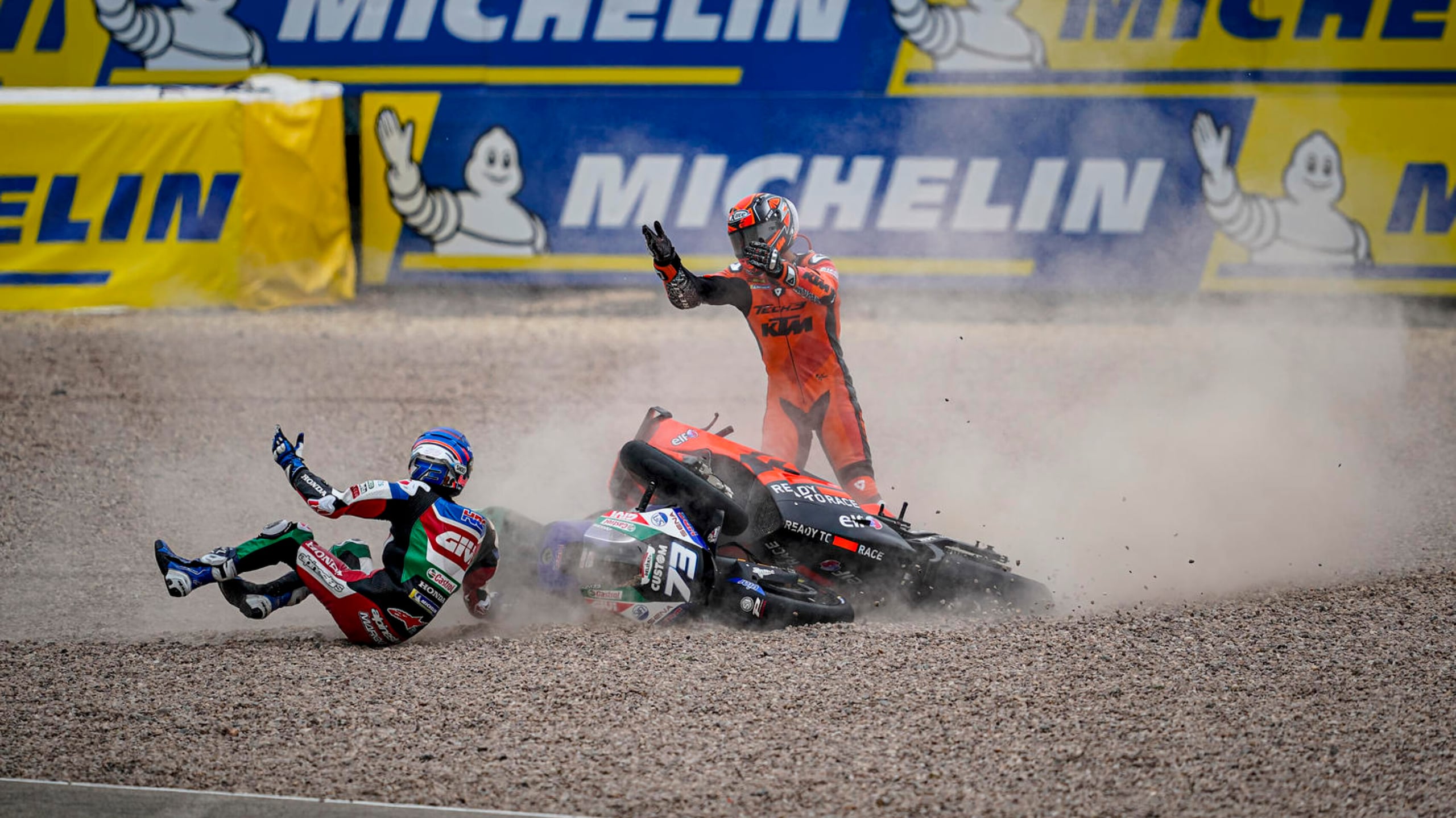 German GP: Alex Marquez and Danilo Petrucci crash