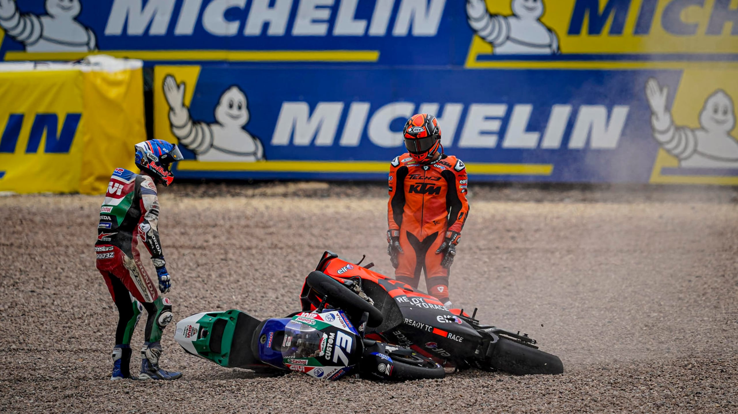German GP: Alex Marquez and Danilo Petrucci crash