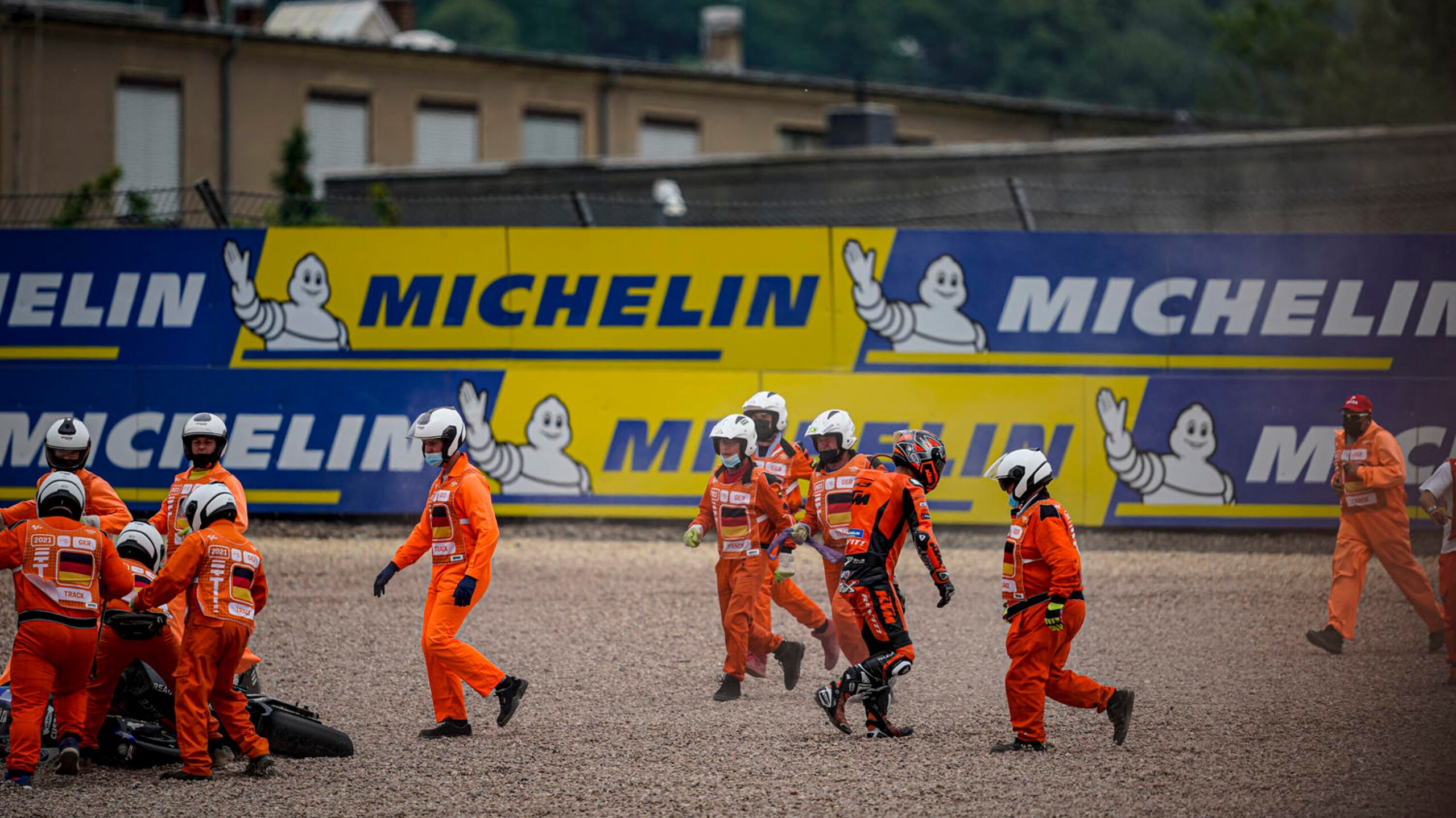 German GP: Alex Marquez and Danilo Petrucci crash