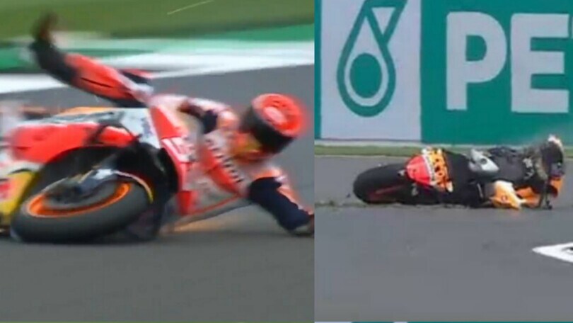 MotoGP Gran Bretagna: Marc Marquez distrugge la sua Honda a 274 km/h
