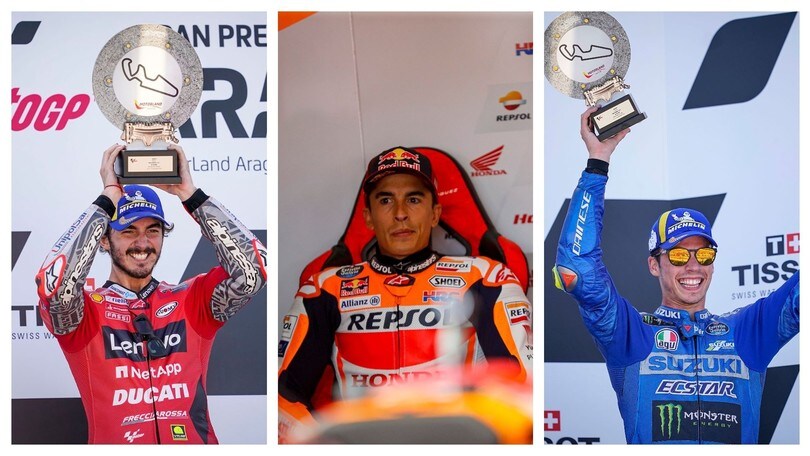 MotoGP Aragon, Parco Chiuso: il commento di Bagnaia, Marquez e Mir