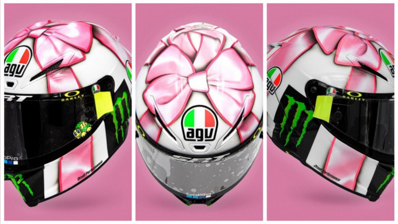 MotoGP: il casco speciale del futuro papà Valentino Rossi per il GP Misano