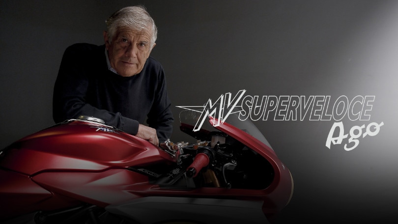 Giacomo Agostini in pista a Misano con la MV Superveloce AGO