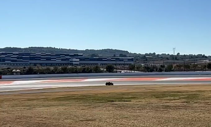 Mattia Pasini  a Valencia con la Ducati Panigale V4 R Broncos Racing