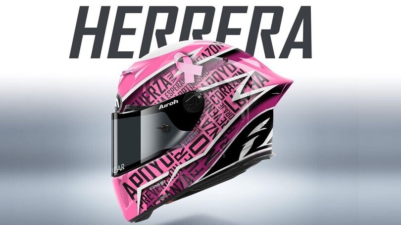 MotoE, Herrera svela il suo casco 2022 contro il cancro al seno