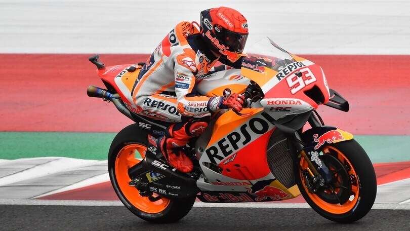 MotoGP, i tempi non scendono nella FP3, Marquez "inutilmente" primo
