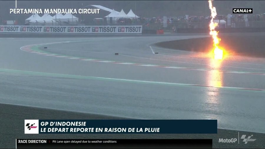 MotoGP: fulmini e fiamme sulla pista di Mandalika, si correrà?