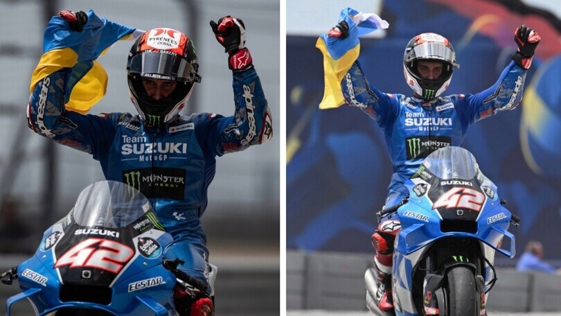 MotoGP, Rins dedica il podio all'Ucraina: “È per tutti coloro che soffrono”