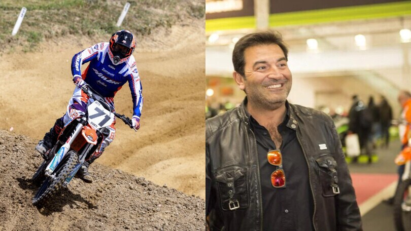 Max Giusti in azione sulla moto da cross