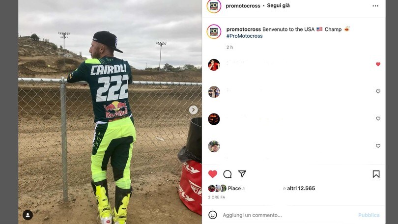 Pro Motocross: Cairoli in California per prepararsi al debutto americano