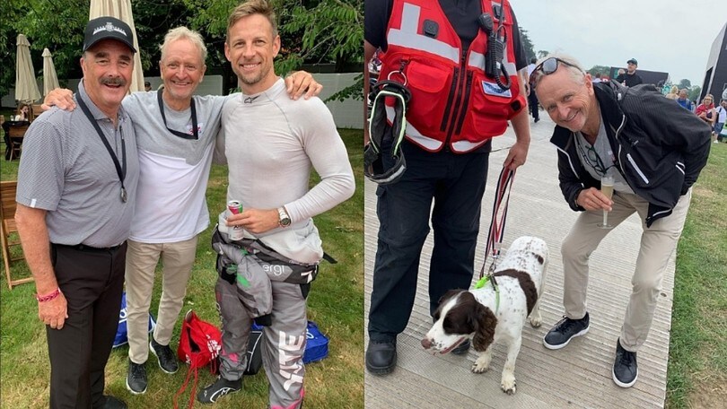 Kevin Schwantz al Festival di Goodwood, con altre leggende dei motori