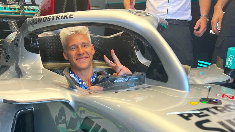 GP Francia F1, Fabio Quartararo al volante della Mercedes al Paul Ricard