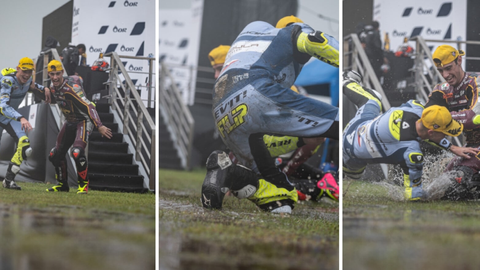 GP Thailandia: Tony Arbolino & Co festeggiano tuffandosi... Nel fango!